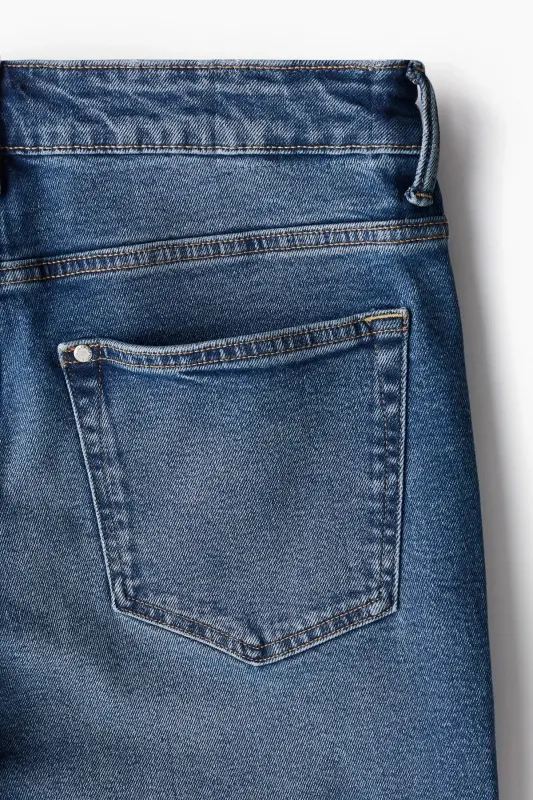 Straight Regular Jeans - Koyu kot mavisi - 8