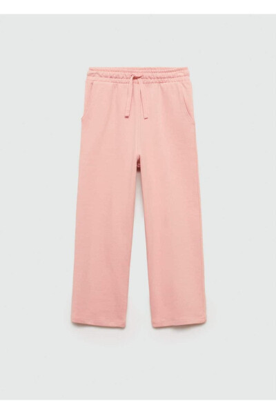 Düz kesim pamuklu pantolon - Pembe - MANGO KIDS