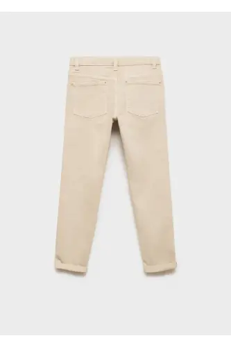 Düz kesim pamuklu pantolon - Bej - mango kids (1)