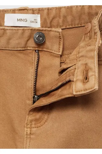 Düz kesim pamuklu pantolon - Tütün Kahvesi - 7