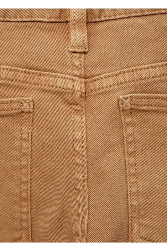 Düz kesim pamuklu pantolon - Tütün Kahvesi - 8
