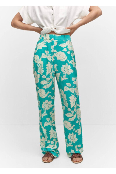 Düz kesimli desenli pantolon - MANGO