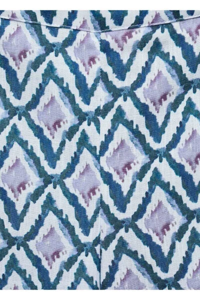 Düz kesimli desenli pantolon - 6