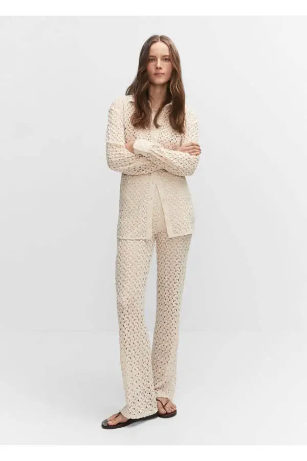 Düz kroşe pantolon - 2