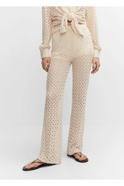 Düz kroşe pantolon - 7