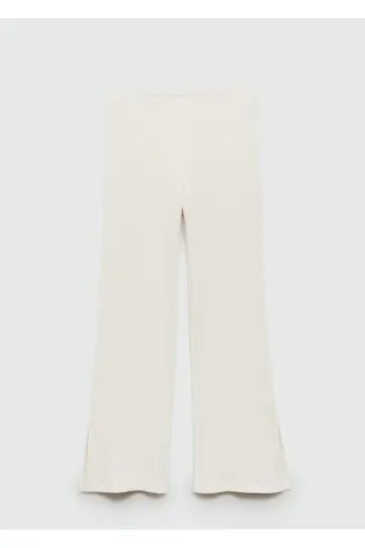 Düz kroşe pantolon - Ekrü - 3