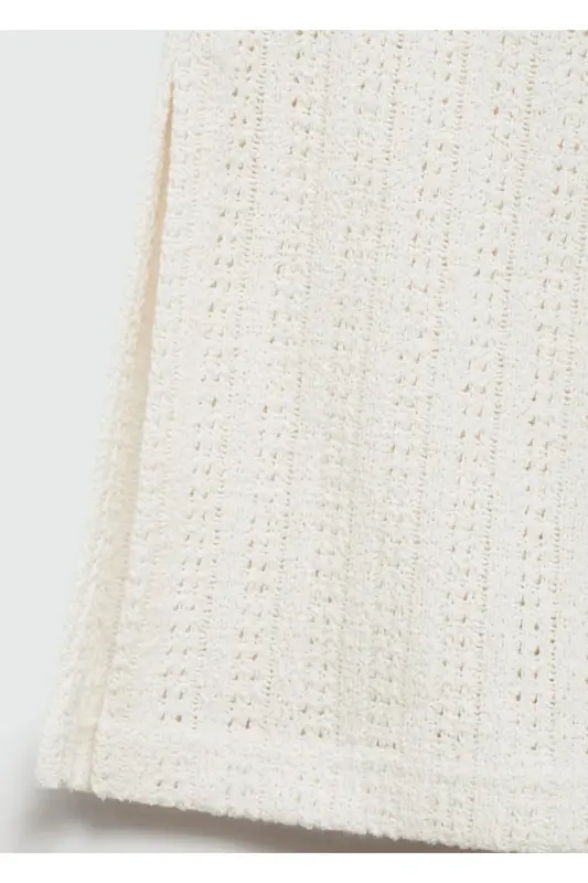 Düz kroşe pantolon - Ekrü - 5