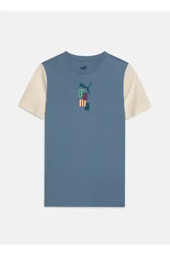 Düz Mavi Erkek Çocuk T-Shirt 67926920-READY SET BETTER Tee - 1