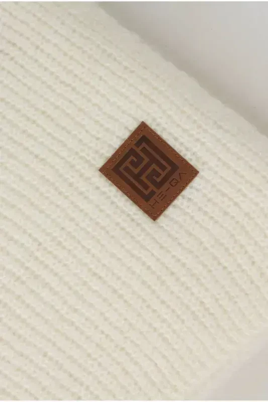 Düz Örgü Atkı Kemik-Kemik - HEQA