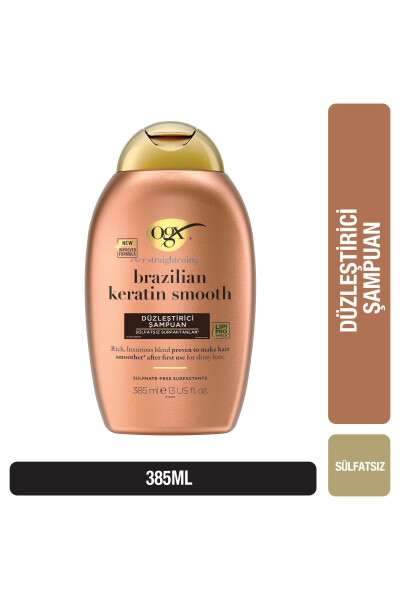 Düzleştirici Brazilian Keratin Smooth Sülfatsız Şampuan 385 ml - 1