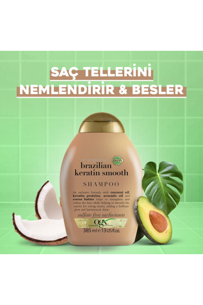 Düzleştirici Brazilian Keratin Smooth Sülfatsız Şampuan 385 ml - 7