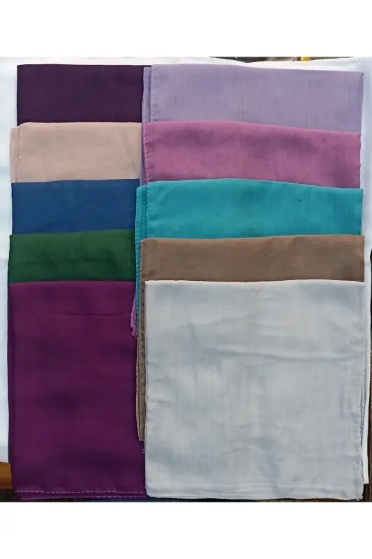 Düzrenk dikişli 10 adet polyester yazma dagitmalik okuluk düğünlük hac umre toptan satış-Karışık 7 - DURU