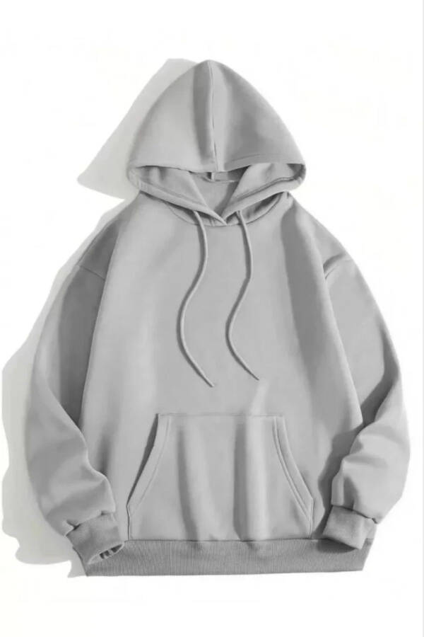 DVR COSMETIC 3-Thread Cotton Unisex Hooded Sweatshirt - Grey - 1