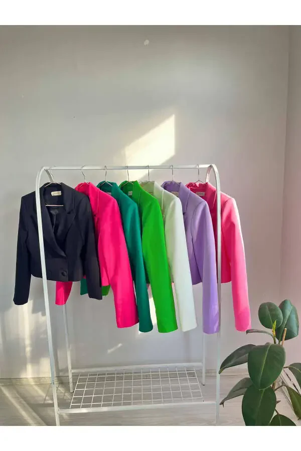 Двубортный укороченный блейзер с подкладкой - 2