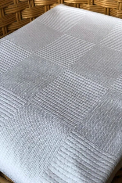 Двуспальное одеяло с белым клетчатым рисунком, клетчатое одеяло для гостиницы 200x230 - 5