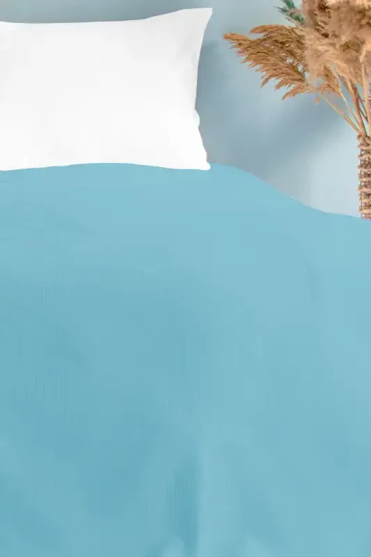 Двуспальное синее вафельное покрывало в клетку, клетчатое гостиничное покрывало 200x230-СИНИЙ - 2