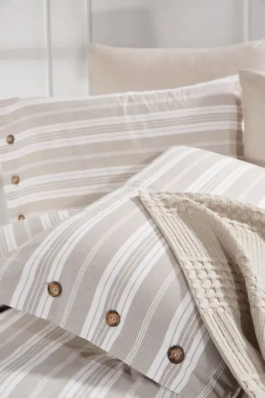 ДВУСПАЛЬНЫЙ КОМПЛЕКТ ПОКРЫВАЛА ИЗ 4 ПРЕДМЕТОВ ESTİVO BEJ-BEJ - 6