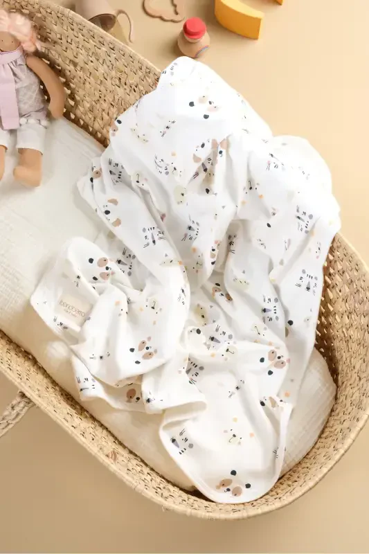 Двустороннее детское одеяло из 100% хлопка с сертификатом Oeko-Tex, 100x85 см - Коала - 2