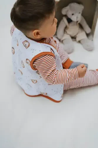 Двусторонний детский жилет Органический хлопок-коричневый? - MOLICA BABY (1)