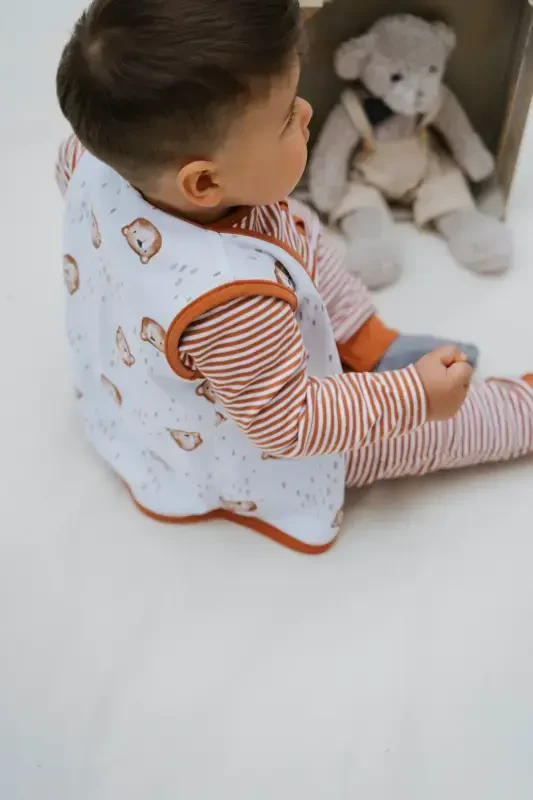 Двусторонний детский жилет Органический хлопок-коричневый? - 2