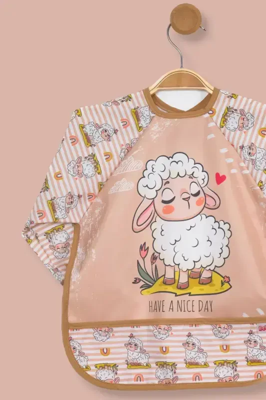 Двусторонний длинный рукав, олень-ягненок, водонепроницаемый, для активности и кормления, 6-24 мес. - 2