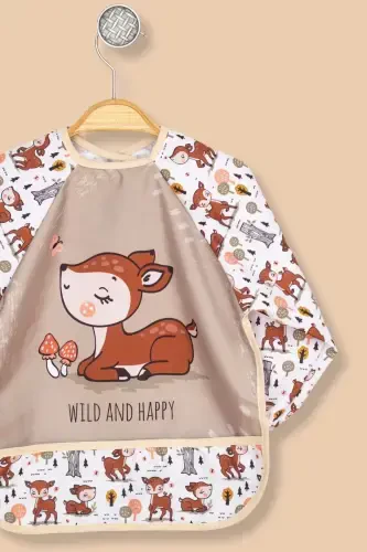 Двусторонний длинный рукав, олень-ягненок, водонепроницаемый, для активности и кормления, 6-24 мес. - 3
