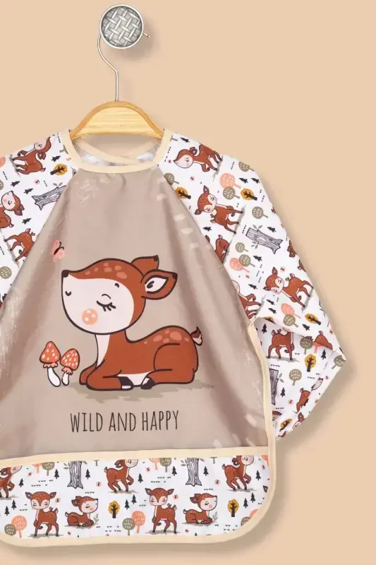 Двусторонний длинный рукав, олень-ягненок, водонепроницаемый, для активности и кормления, 6-24 мес. - 3