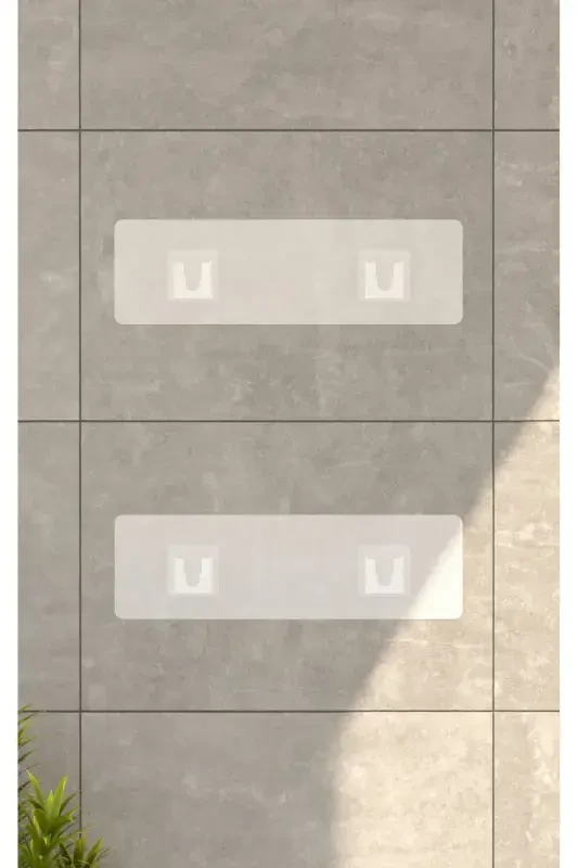 Двухуровневая настенная полка для ванной с клеем, шампунь, мыло, гель для душа (PR) - 6