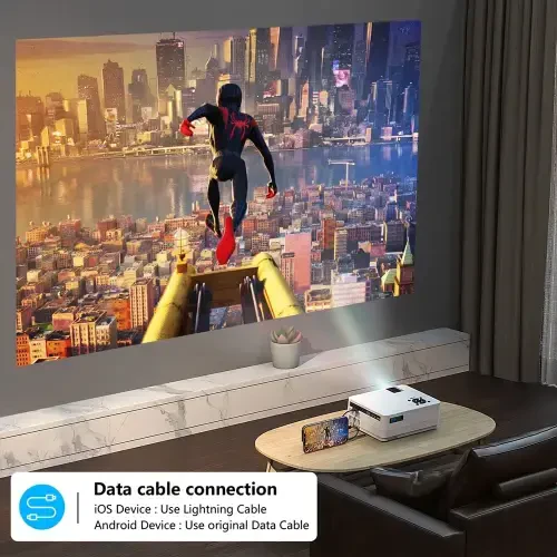 Dxyiitoo 12000LM 4K Поддержка Настоящий 1080P HD Проектор с Wi-Fi и Bluetooth, Кинопроектор для наружного кино, ЖК-технология 300-дюймовый дисплейный проектор Домашний кинотеатр (проектор со штативом) - 7