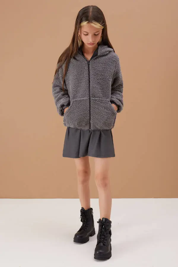 Дымовая детская толстовка с капюшоном для девочек 5-15 лет 19103 - 10