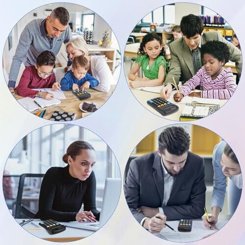 Dyrfolm 24 Pack Pocket Calculator - Mini, Solar Battery Dual Power Desktop Calculators, 8 Digit Display Basic Calculator for Students, Kids, Home, Office (Black) - 7