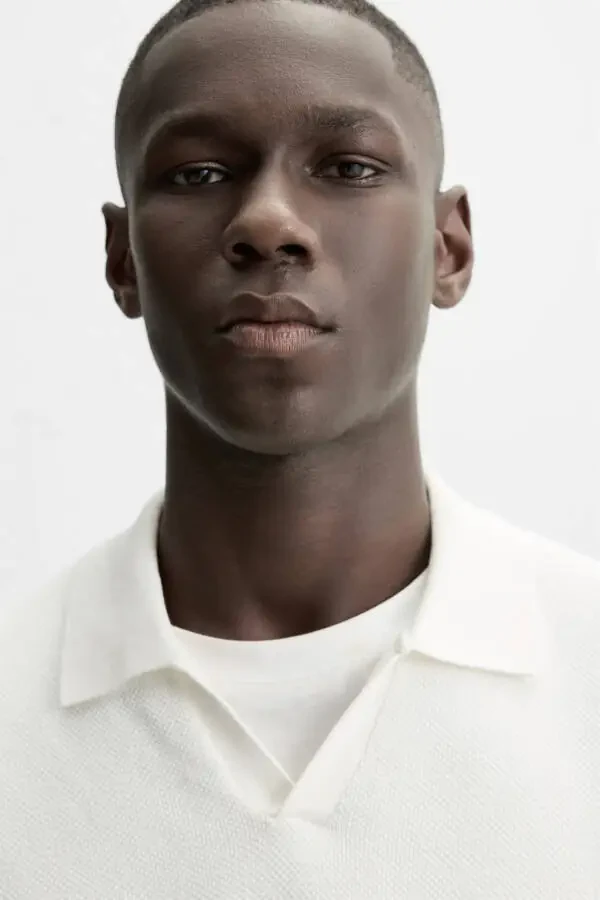 Дышащая трикотажная рубашка-поло — кремовый - 6