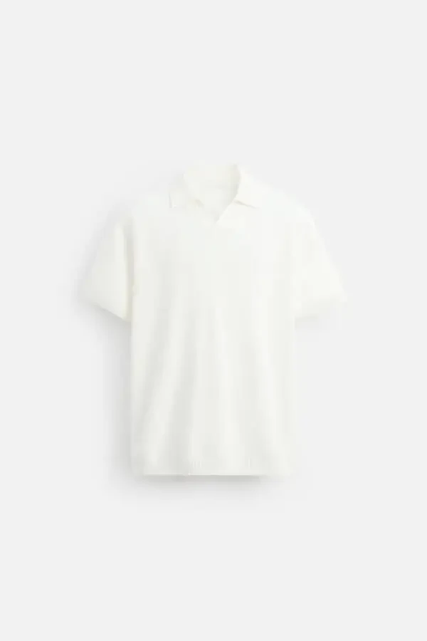 Дышащая трикотажная рубашка-поло — кремовый - 7