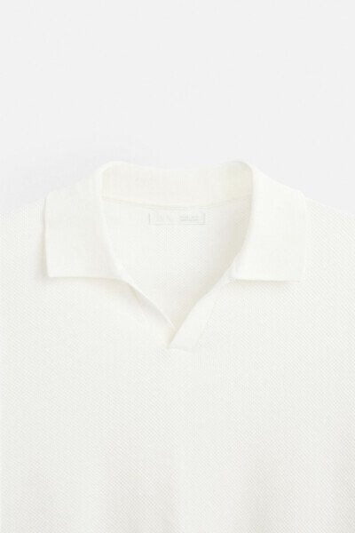 Дышащая трикотажная рубашка-поло — кремовый - 9