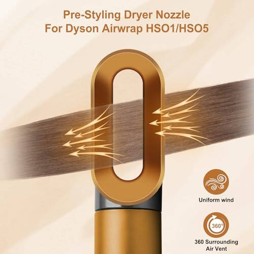 AFDD Pre-Styling Dryer AttacModazoneent for Dyson Airwrap, Fast Dryer Nozzle for Airwrap Styler(Gold) - 7
