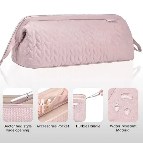 KarSyon Shark Flex Style Case for Dyson Airwrap Hair Dryer Brush Revlon Hair Tools Travel Bag Carrying Case Flat Curling Iron Organizer (Pink) - 5