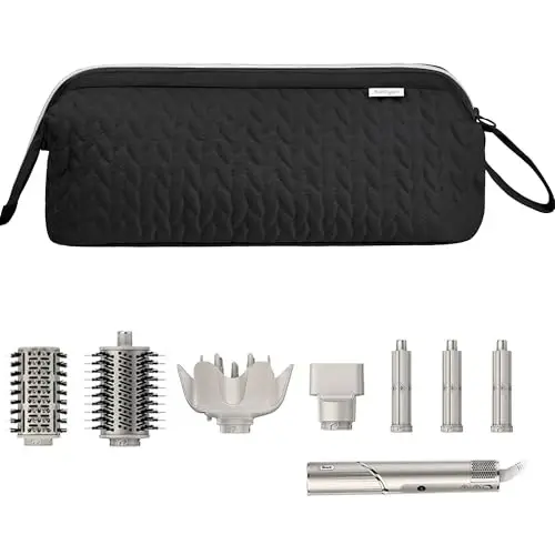 KarSyon Shark Flex Style Case for Dyson Airwrap Hair Dryer Brush Revlon Hair Tools Travel Bag Carrying Case Flat Curling Iron Organizer (Black) - 1