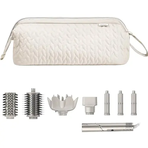 KarSyon Shark Flex Style Case for Dyson Airwrap Hair Dryer Brush Revlon Hair Tools Travel Bag Carrying Case Flat Curling Iron Organizer (Beige) - KARSYON (1)