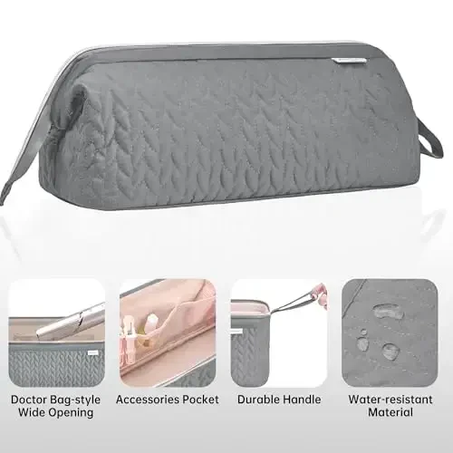 KarSyon Shark Flex Style Case for Dyson Airwrap Hair Dryer Brush Revlon Hair Tools Travel Bag Carrying Case Flat Curling Iron Organizer (Grey) - 5