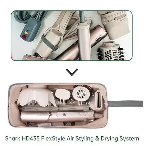 KarSyon Shark Flex Style Case for Dyson Airwrap Hair Dryer Brush Revlon Hair Tools Travel Bag Carrying Case Flat Curling Iron Organizer (Grey) - 6