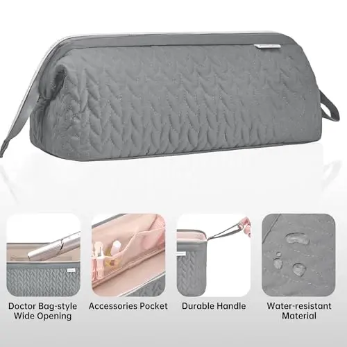 KarSyon Shark Flex Style Case for Dyson Airwrap Hair Dryer Brush Revlon Hair Tools Travel Bag Carrying Case Flat Curling Iron Organizer (Grey) - 5