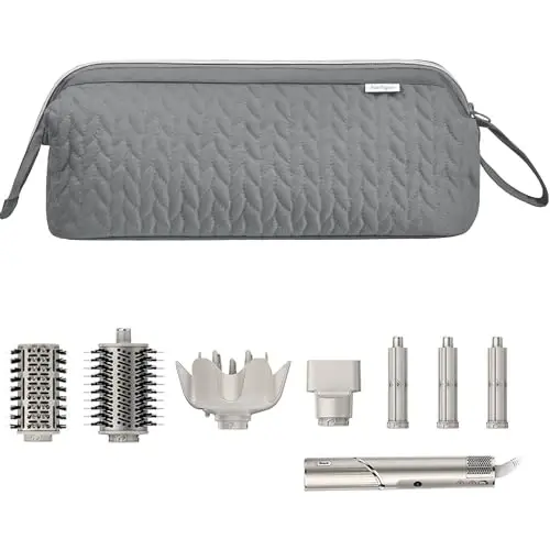 KarSyon Shark Flex Style Case for Dyson Airwrap Hair Dryer Brush Revlon Hair Tools Travel Bag Carrying Case Flat Curling Iron Organizer (Grey) - KARSYON