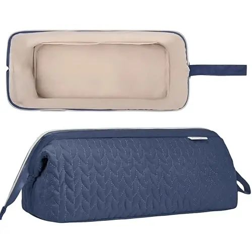 KarSyon Shark Flex Style Case for Dyson Airwrap Hair Dryer Brush Revlon Hair Tools Travel Bag Carrying Case Flat Curling Iron Organizer (Beige) - 2