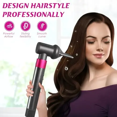 Professional Concentrator and Adapter Kit Compatible with Dyson Airwrap Styler, for Curling Iron Converting to Hair Dryer, with Hair Dryer AttacModazoneent Holder - 6