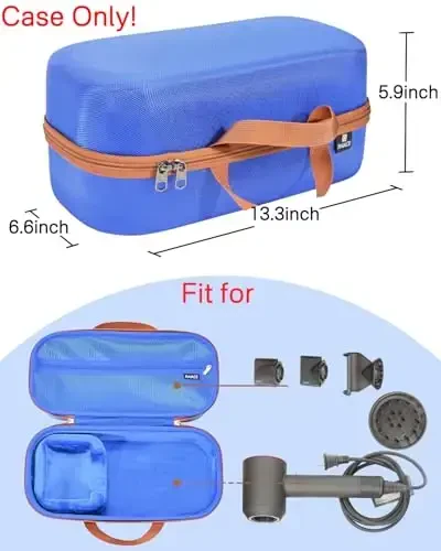RAIACE Hard Storage Case Compatible with dyson Hair Dryer, Travel Carrying Bag. (for sale is case only). -Blue - RAIACE (1)