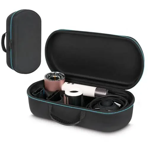 Dyson Supersonic Nural HD16 soch quritgich bilan mos keladigan XINGFUDAO qattiq tashish sumkasi, soch quritgich Dyson Supersonic HD08 va HD15 uchun almashtirish sayohat saqlash sumkasi (qora) - 1