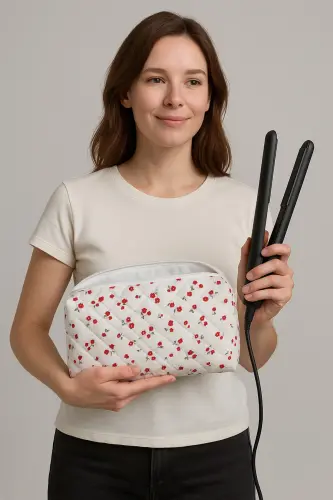 Dyson Tüm Parçalar Için Uyumlu Çanta Düzleştirici Ve Saç Maşası Çantası Lale-Lale Deseni - ENS PLASTİK (1)