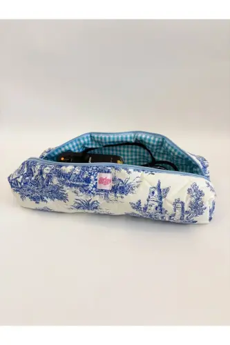 Dyson Uyumlu Tüm Parçalar Için Çanta Düzleştirici Saç Maşası Çantası Büyük Makyaj Çanta Mavi-Mavi Fransız 