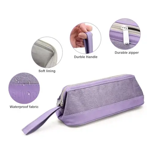 Buwico Airwrap Travel Case for Dyson/Shark Flexstyle, Travel Pouch for Complete Styler and AttacModazoneents, Travel Bag for Hair Dryer (Purple) - 4