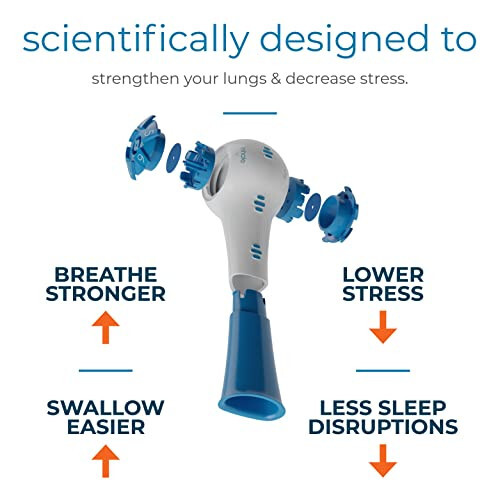 ДЫХАТЕЛЬ │ Натуральный тренажер для дыхательной гимнастики без лекарств │ Дышите легче с более сильными легкими │ Включено мобильное приложение с руководством - 2